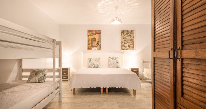 Villa luxe Martinique Bed & Rum des Pachas chambre lit superposé