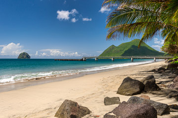 Photo plage Diamant Martinique location villa de luxe Rum'trotters